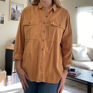 Universal Thread Casual Tan Button-Up Shirt